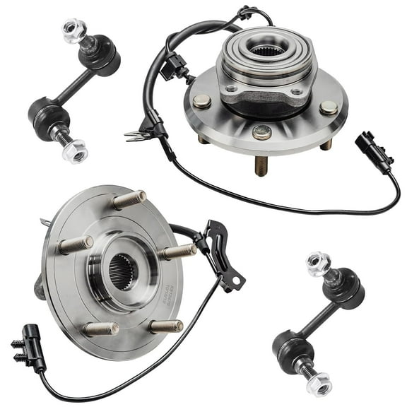 Detroit Axle - Rear Wheel Bearing Hubs Kit for 2009-2018 Dodge Journey 2 Wheel Bearings and Hubs Assembly 2 Sway Bar End Links 2010 2011 2012 2013 2014 2015 2016 2017 Replacement