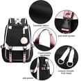 thumbnail image 3 of Teenage Girls' Backpack Middle School Students Bookbag Outdoor Daypack Large Capacity Student with USB Charge Port - Black, 3 of 6