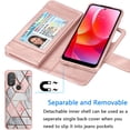 thumbnail image 3 of for Moto G Pure / G Power 2022 Case, Flip/Folio Cover Wallet Magnetic Closure Card Slots Cash Holder Stand Kickstand TPU Bumper Shockproof Protective Case for Moto G Power 2022 -Rose Gold Marble, 3 of 6
