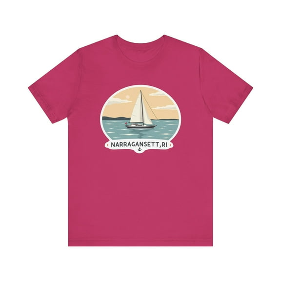 Sailing Tee - Narragansett, RI Unisex Jersey Short Sleeve (PebbleBrown, 5XL)