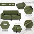 thumbnail image 6 of Demi Bonn Sectional Sofa Couch, Loveseat Sofa, Modern Loveseat Sofa with 2 Bolsters and Side Storage Pocket, for Living Room, Army Green, 6 of 7