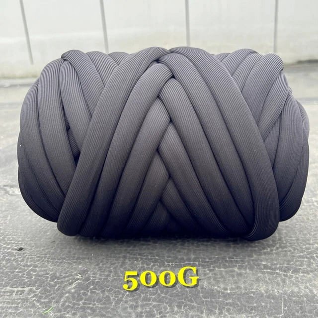 New Striped Core Spun Crochet Yarn Ice Silk Feeling Polyester Cotton Rope for Handbag Pet Nest Fashion Home Decoration