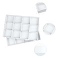 thumbnail image 3 of REGALWOVEN 2 Pack Stackable PU Leather Accessory Organizer Trays with Removable Dividers for Drawers White 12 Grid Tray, 3 of 7