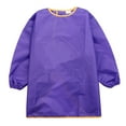 thumbnail image 4 of Kids Solid Color Waterproof Long Sleeve Painting Apron Feeding Smock Bib Coat, 4 of 8