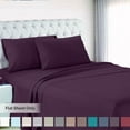 thumbnail image 2 of Empyrean Bedding Premium Flat Sheets – 2-Pack “110 GSM” Top Bed Sheets Double Brushed Microfiber Thick and Comfortable Flat Sheets Set, Luxurious & Soft Hotel Hypoallergenic, Full, Purple Eggplant, 2 of 5