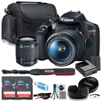 Canon EOS Rebel T7 DSLR Camera w/EF-S 18-55mm IS II Lens 2x 64GB SanDisk Ultra Memory Card Camera Case More (15pc Bundle)