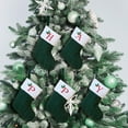 thumbnail image 6 of AuroraX Green Knitted Christmas Stocking with Initials Embroidered Monogrammed Letter Mini Christmas Stockings Plush 7" Hanging Candy Stocking Bag for Family Christmas Decor, 6 of 6