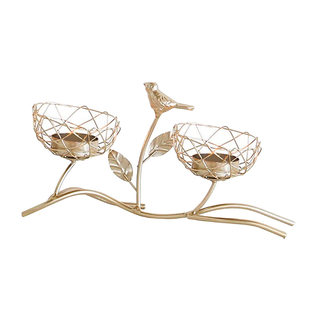 Metal Tea Light Candle Holder Bird On the Tree Wedding Table Centrepieces-01 