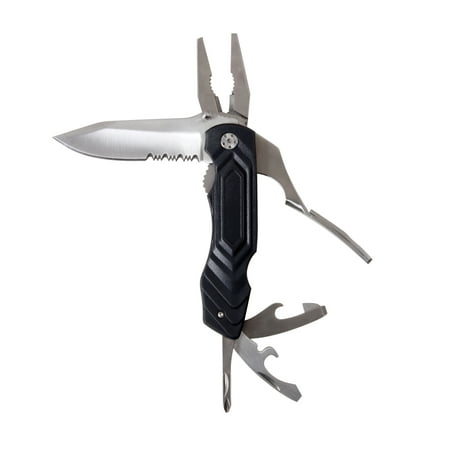 Rothco Pocket Knife Multi Tool, 3 inch Half Serrated Blade, Black
