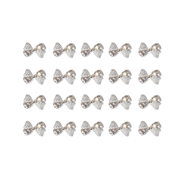 UDIYO 20Pcs Nail Ornaments Creative Shape Rust-proof Alloy Love Heart Nail Ornaments Bow-knot Manicure Jewelry Beauty Supplies