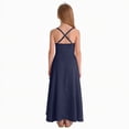 thumbnail image 4 of Girls Dresses Summer Spaghetti Strap Junior Bridesmaid Dresses Silk Satin Flower Girl for Teen Girls, 4 of 8