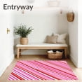 thumbnail image 3 of ODIKA 2'x3' Machine Washable Non-Slip Area Rug, Cane Stripe Seasonal with Peppermint Swirl Accents High Traffic Rug with Pad, Pink, 652968, 3 of 8