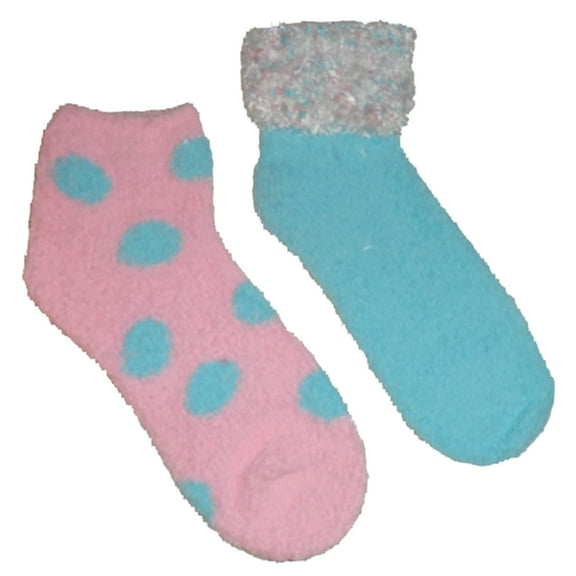 Planet Sox Women's 2 Pack/2 Design Luxury Lounge Sleeper Socks Size 9-11 Lt. Blue/Pink
