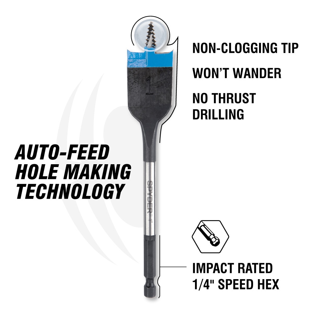 Spyder 10-Piece x 6-in Woodboring Spade Drill Bit Set