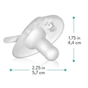 Evenflo Balance + Stage 1 Cylindrical Silicone Baby Pacifiers for Ages 0 Months+, Pack of 6