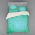 thumbnail image 2 of Ambesonne Green Bedding Set 3 Pcs, Pixel Mosaic Love Pattern, Twin XL, Green, 2 of 3