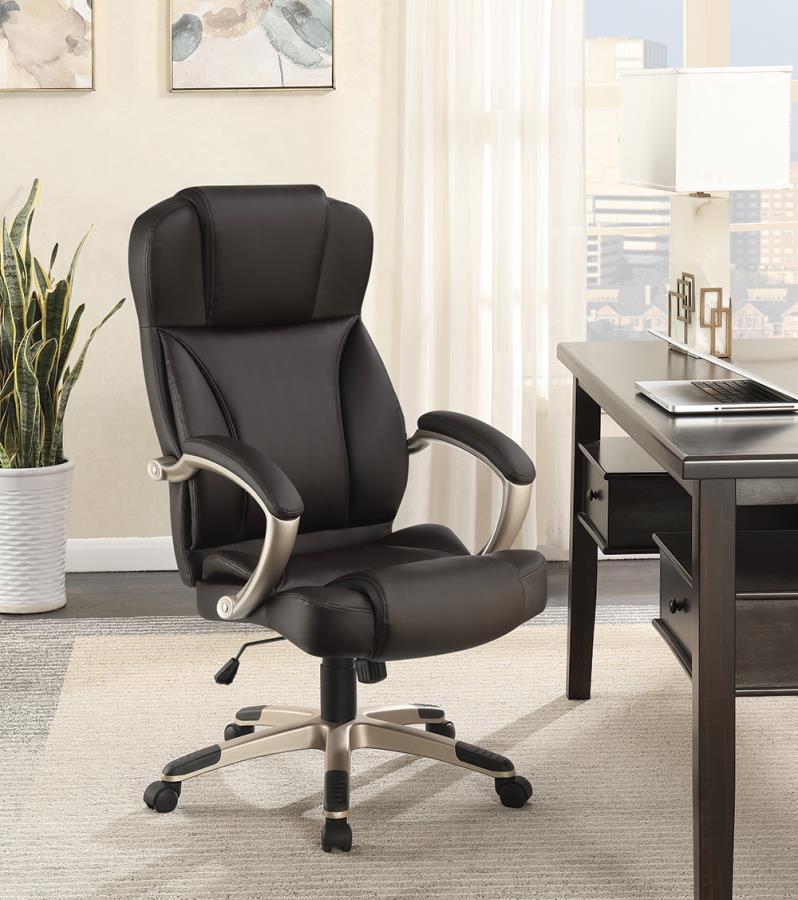 Coaster Furniture Contemporary Stitched Faux Leather Executive Desk Chair