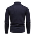 thumbnail image 4 of Wavsuf Sweaters for Men Turtleneck Solid Slim Thermal Knitted Navy Sweaters Tops Size L, 4 of 5