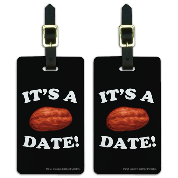 It's a Date Funny Humor Luggage ID Tags Suitcase Carry-On Cards - Set of 2
