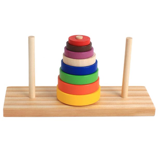Rompecabezas de madera Torre de apilamiento de Hanoi Kid Juguetes educativos matemáticos Tmvgtek juguetes de los niños