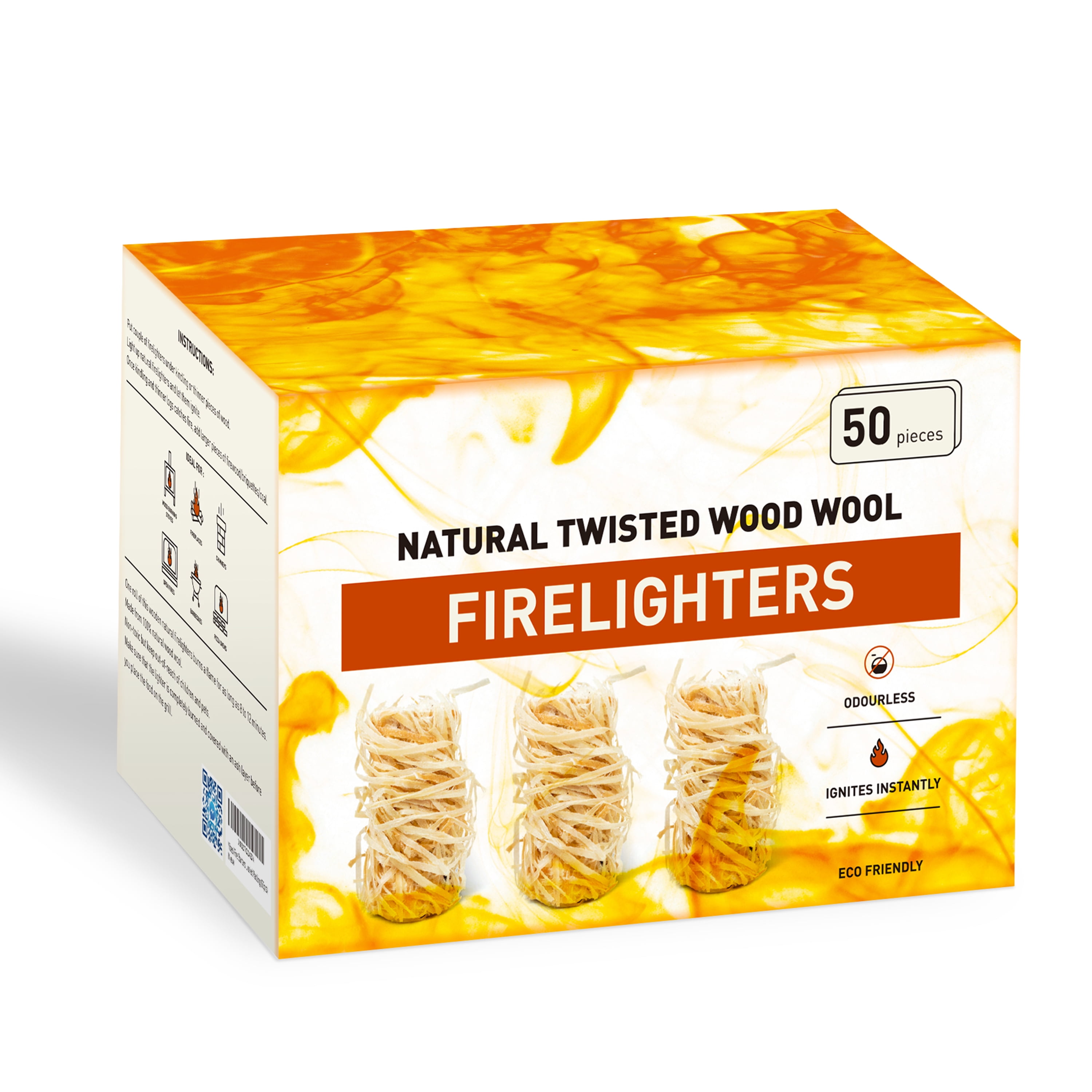 Fireglow Firelighters 24 Cubes Fire Lighter for BBQ Wood Burner Barbecue Starter 