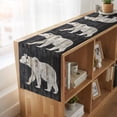 thumbnail image 6 of White Brown Bear 60 Inch Table Runner, Rustic Country Retro Wood Grain Farmhouse Dresser Scarf Cotton & Linen Tablerunner for Dining/Kitchen Island/Holiday Party Décor 13" x 60", 6 of 9