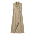 thumbnail image 5 of Shihyeh Linen Dresses for Women 2026 Casual Maxi Dress Lightweight Sleeveless Button Down Dresses V Neck Summer Beach Dresses, 5 of 6