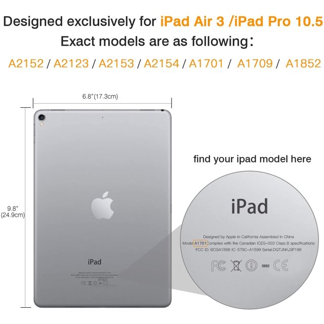 MoKo Case Fit New iPad Air (3rd Generation) 10.5" 2019/iPad Pro 10.5 2017, Slim Lightweight Smart Shell Stand Cover