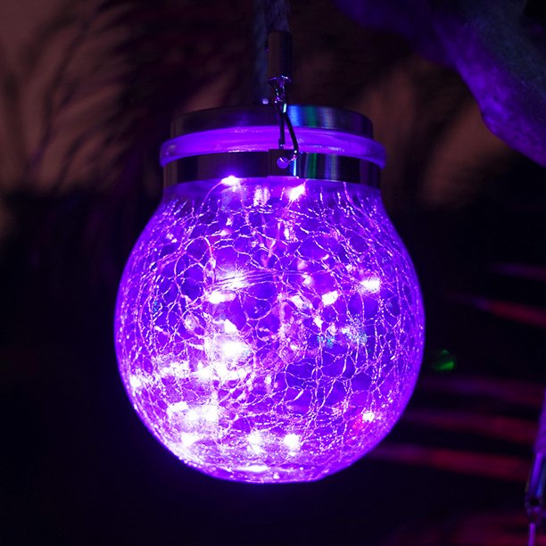 Luces solares, luces decorativas para exteriores, luces de jardín, luces colgantes, luces de deseos, luces de calle, latas de vidrio creativas, luces LED agrietadas