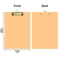 thumbnail image 3 of Plastic Clipboard Acrylic Hanging Clip Board with Gold Low Profile Office School Supplies 12.5x9 Pale Orange, 3 of 9