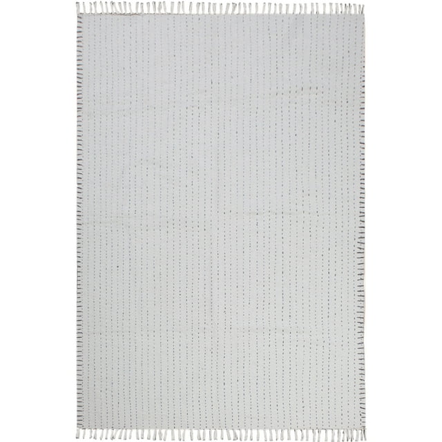 Casavani Handwoven Beige Cotton Dhurrie Geometric Home Dcor Living Room Rug 2x3 feet