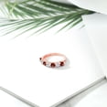 thumbnail image 4 of Gem Stone King 18K Rose Gold Plated Silver Round Garnet and Moissanite Anniversary Ring for Women (1.28 Cttw, Gemstone Birthstone, Size 7), 4 of 4