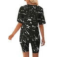 thumbnail image 4 of Ensembles de Mode pour Femmes, Blouse à Col Rond, Hauts à Manches Courtes, Shorts, Costume Décontracté, Ensembles Deux Pièces en Liquidation, 4 of 6