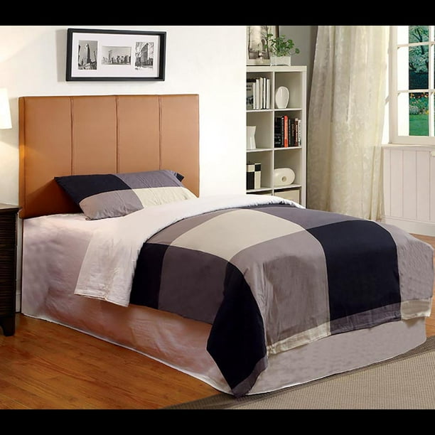 Furniture of America Franklin Twin Faux Leather Headboard, Camel