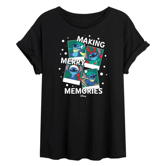 Lilo & Stitch - Making Merry Memories - Women's Oversized T-Shirt
