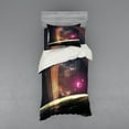 thumbnail image 2 of Ambesonne Galaxy Bedding Set 4 Pcs, Nabula Dust with Stars, Queen, Dark Grey Magenta, 2 of 3
