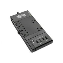 Tripp Lite 6-Outlet Surge Protector Power Strip, 4 USB Ports, 6 ft - Black