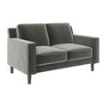 DHP Bryanna Loveseat 2 Seater Sofa , Gray Velvet - Walmart.com