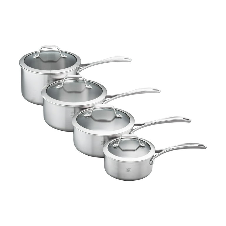 Walchoice 2QT & 1QT Saucepan Set, Stainless Steel Soup Pot with Lid for  Home Restaurant, Heat-Proof Handles & Dishwasher Safe