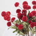thumbnail image 4 of USPEED Fake Fall Flowers Faux Silk Pompon Mums, 10 Bulk Fake Mini Chrysanthemums with Stems, Artificial Kiku Flowers for Vase DIY Centerpieces Bouquet Floral Arrangements Decorations - Red, 4 of 9