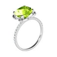 thumbnail image 3 of Mauli Jewels Rings for Women 2.25 Carat.Twt Cushion Shape Peridot Diamond Ring 4 Prong 10K White Gold, 3 of 7
