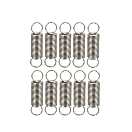 0.4x4x15mm Stainless Steel Small Dual Hook Tension Spring, 10pcs