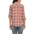 thumbnail image 3 of Innerwin Shirts Long Sleeve Ladies Blouse Holiday Button Down Loose Tops Pink XXL, 3 of 4