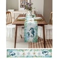 thumbnail image 3 of Coastal Seahorse Table Runner 108 Inches, Blue Green Ocean Starfish Coral Nautical Bed Runner Dresser Scarves Tabletop for Indoor Outdoor Parties/Ceremony/Banquet, 13"x 108", 3 of 8