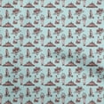 thumbnail image 1 of oneOone Georgette Viscose Aqua Blue Fabric Circus Craft Projects Decor Fabric Printed By The Yard 42 Inch Wide, 1 of 5