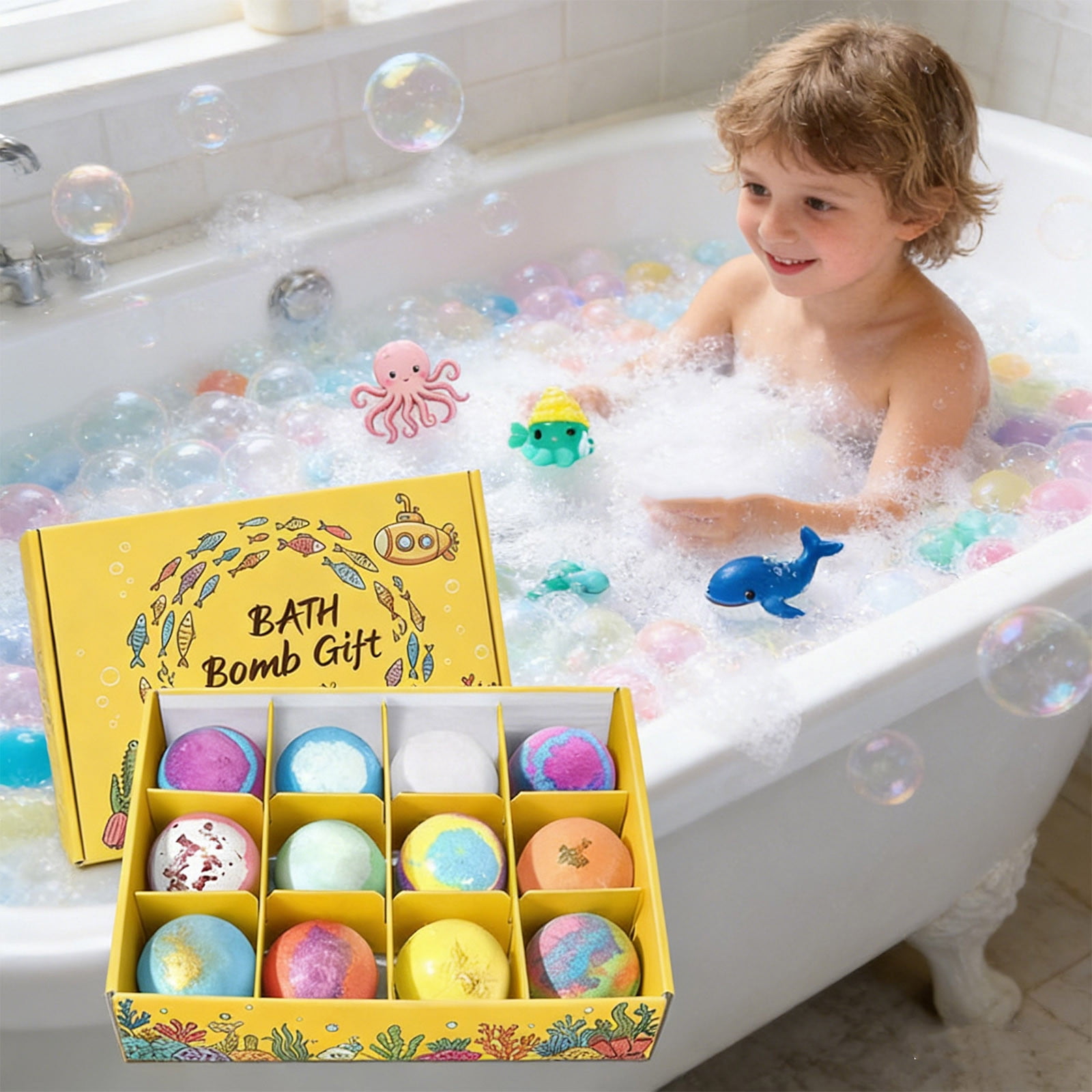 Easter Bath Bombs,Bath Bombs For Kids With Toys Inside,Bath Bombs for Kids with Surprise Inside, 12 Pack Easter Egg Bath Bombs, Fizzy Bubble Bath Set for Boys Girls, Easter Basket(12pcs/Set)