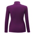 thumbnail image 2 of Women‘s Long Sleeve Rib Turtleneck Top Pullover Sweater L RED, 2 of 6