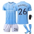 thumbnail image 5 of Mens/Youths Manchester City home stadium fan football uniform set, including jersey, pants, socks and protective gear, 5 of 6