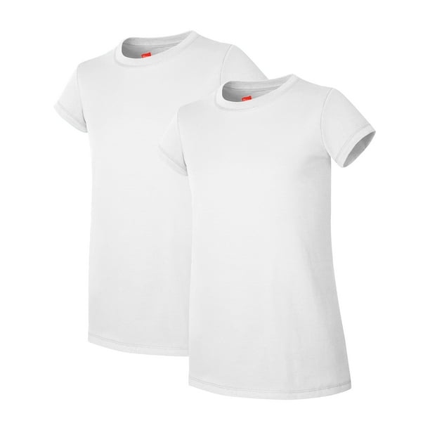 mot houd er rekening mee dat Woord Hanes Girls Basic Short Sleeve T-Shirts, 2-Pack, Sizes 4-16 - Walmart.com
