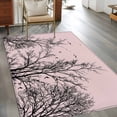 thumbnail image 2 of Pink Black Branches Area Rugs 3'x5', Washable Small Throw Rugs for Living Room Bedroom, Botanical Dead Tree Birds Indoor Outdoor Rug Non-Slip Low Pile Carpet Runner Reversible Floor Mats, 2 of 8